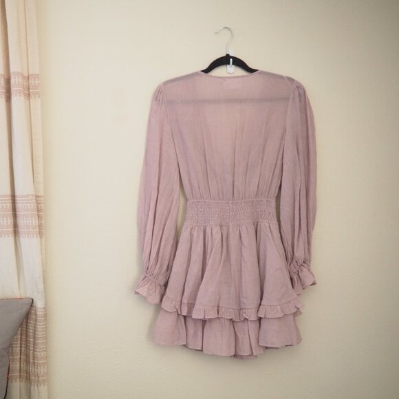 Elegant Lavender Tie-Front Dress - Picture 10 of 10